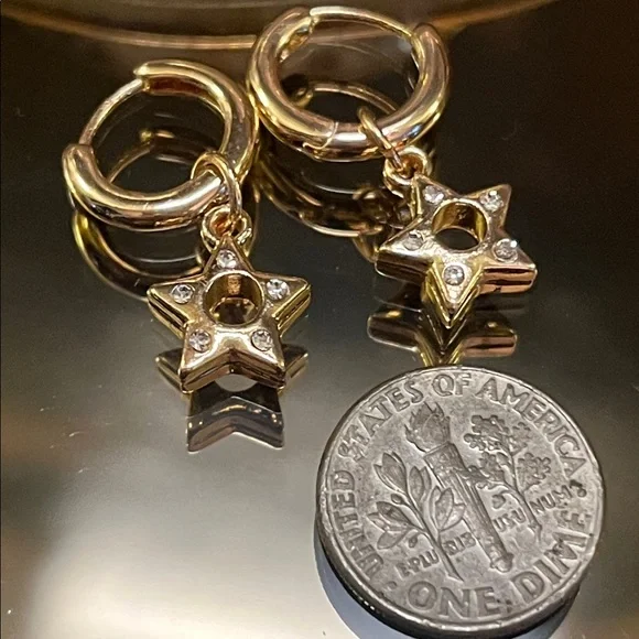 Mini Star Hoop Earrings - Picture 2 of 4